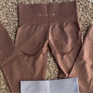 NVGTN Mocha Brown Contour Seamless Leggings - size small